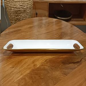 Plateau en aluminium émaillé avec poignées Plateau de service pour snacks et snacks de table Plateau rectangulaire en métal pour snacks et aliments - Product Image 2