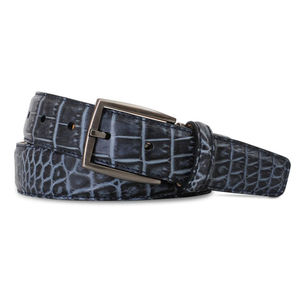 Ceinture pour homme en cuir véritable de qualité supérieure, boucle en métal durable, design élégant et professionnel, options de boucle réglable personnalisables, usage quotidien - Product Image 1