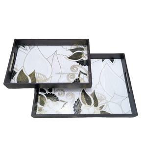 Handmade Polished Eco-Friendly Acacia <b>Wood</b> Tray <b>Rustic</b> Carved Serving Solution India Large Decorative Home Decoration Wholesale - Product Image 6