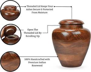 โกศใส่เถ้ากระดูกสำหรับใส่เถ้ากระดูกสำหรับใส่ขี้เถ้าของมนุษย์ของที่ระลึกที่ระลึกขนาดใหญ่พร้อมกำมะหยี่ขอให้คนที่รักขี้เถ้า - Product Image 5