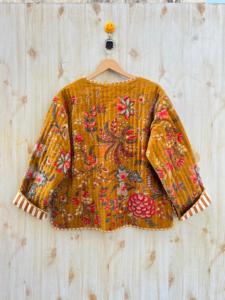 Veste matelassée indienne faite à la main en velours de coton de qualité supérieure manteau réversible unisexe nouvelle collection bombardier court pour l'automne hiver printemps - Product Image 6