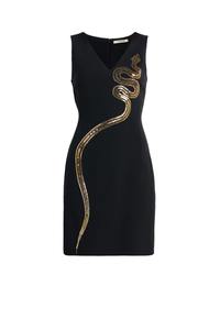 Robe maxi en coton de luxe faite à la main à taille empire, été, perlée, pailletée, fil teint, lurex, col en V, détail en dentelle et pompon, modeste - Product Image 5