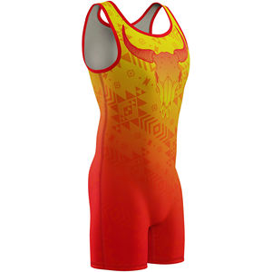 Uniforme de lutte imprimé par sublimation personnalisé bon marché collants Singlet costumes de lutte pour adultes lutte en gros à vendre - Product Image 5