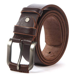 Cinturón Formal de Cuero Genuino para Hombre, Resistente, de Grano Completo, con Hebilla de Aleación - Product Image 1