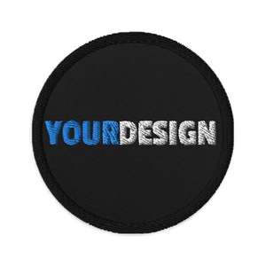 Parches bordados 3D con velcro Iron-On PVC y tela de sarga Variedad de formas-Star Flower Heart round en Chenille - Product Image 1