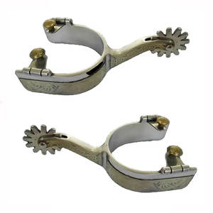 Espuelas y Botas Vaqueras de Acero Inoxidable Personalizables de Alta Calidad para Equitación, Color Negro, Cincha Equina Incluida - Product Image 6