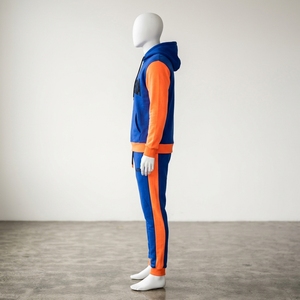 <b>Men</b> Blue Orange Hoodie Tracksuit Set <b>Pullover</b> Sweatshirt Jogger Pants Premium Sportswear Gym Training Running Fitness Casual Out - Product Image 4
