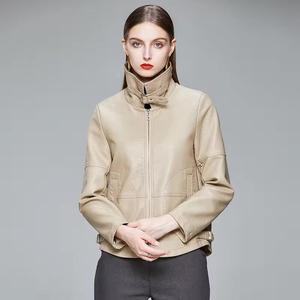 แจ็กเก็ตหนังประดับลูกปัดสำหรับผู้หญิง, แจ็คเก็ตแฟชั่นแขนยาวหนังบางสำหรับฤดูใบไม้ผลิและฤดูใบไม้ร่วง - Product Image 5