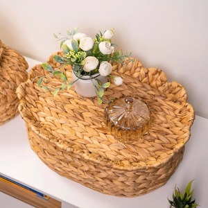 Ensemble de 3 boîtes ovales avec des bords en forme de coquillage tissé Boîte de rangement Écologique Décoration naturelle pour la maison et la maison Vente en gros du Vietnam - Product Image 4