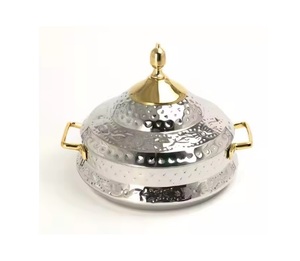 Meilleures ventes Casserole en métal en acier inoxydable au design moderne Chauffe-plat durable et élégant pour la maison et l'hôtel Finition argentée - Product Image 4