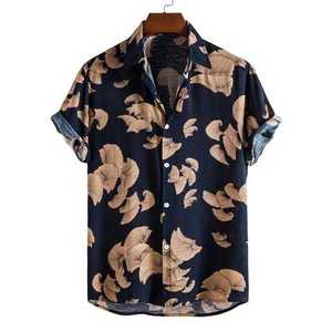Chemises hawaïennes à manches courtes pour hommes, taille Plus, boutons vers le bas, plage T-Shirts d'été coton lin Vintage chemises amples - Product Image 3