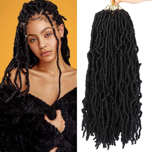 Vente en gros de tresses de cheveux en crochet <span class=keywords><strong>Nu</strong></span> Locs de 18, 24 et 36 pouces pour femmes noires, longues, douces, pré-bouclées, Goddess Locs, ondulations bouclées, cheveux synthétiques - Product Image 1