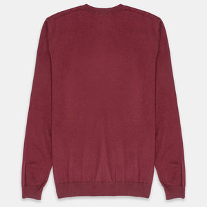 Pull marron à manches longues et col en V 100% coton de haute qualité respirant anti-rides anti-rétrécissement pour le fabricant d'hiver - Product Image 4