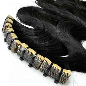 เทปในร่างกายเป็นลอนผมธรรมชาติสีธรรมชาติสำหรับต่อผมมนุษย์ชาวเวียดนาม - Product Image 2