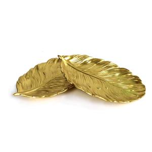 Bol décoratif en aluminium doré en feuille de lotus pour la cuisine - Product Image 3