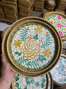 Bandeja de mimbre ecológica ligera, ideal para comer al aire libre y regalar - Product Image 3