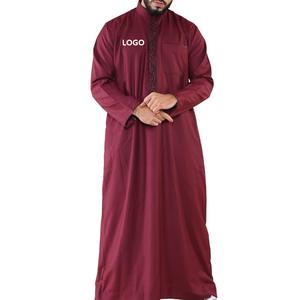 2024 haute qualité respirant col rond hommes Thobe Jubba Abaya Robe dernier Style saoudien arabe caftan robe islamique pour hommes musulmans - Product Image 5