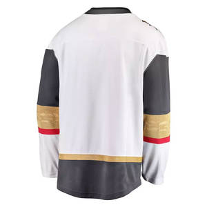 Jersey de hockey sobre hielo con cuello en V de poliéster 100% hecho a medida, uniforme Unisex con logotipo bordado, nombre del equipo OEM - Product Image 5