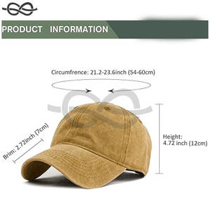 Gorra de béisbol de algodón de sarga desgastada lavada Vintage para hombre y mujer, sombrero de papá ajustable, estilo Retro, ajuste cómodo - Product Image 3