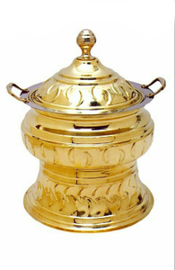 Bol à friction en laiton pour hôtels et restaurants Décoration de table de stockage des aliments en métal Plat à friction pour hôtel - Product Image 4