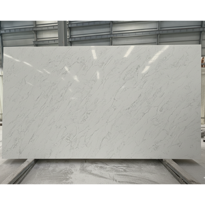 OEM Grande dalle de quartz blanc Calacatta moderne et brillant Dessus de table de comptoir en quartz coupe premium durable pour la maison et les commerces - Product Image 5