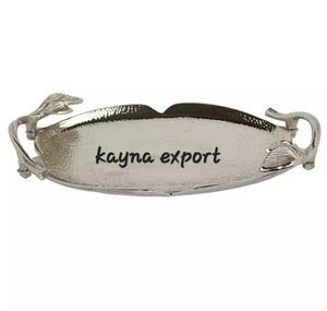 Plateau en marbre noir de luxe à 2 niveaux, élément décoratif plaqué or à vendre - Product Image 4