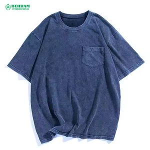 T-shirt ample et écologique pour homme, séchage rapide, impression numérique personnalisée, 180-220 GSM, polyester/coton, effet délavé vintage - Product Image 2