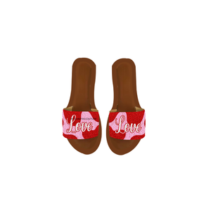 Pantuflas de San Valentín con cuentas hechas a mano con temática de amor, con calidad duradera y diseños personalizados de nuestra nueva colección de gran venta. - Product Image 2