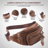 2025 cuir véritable à la mode taille sac hommes noir Fanny Pack mâle multifonction bandoulière poitrine sac voyage sac