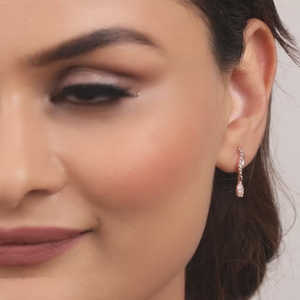 Rose Gold Wavecrest <b>Fashion</b> Drop <b>Earrings</b> - Product Image 6