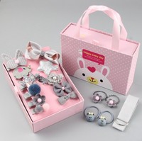Accessoires de cheveux pour enfants épingles à cheveux et attaches à cheveux de dessin animé boîte cadeau chaude ensembles d'épingles à cheveux pour enfants et bébés