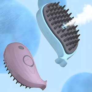 Spazzola Multifunzionale a Batteria per la Toelettatura degli Animali Domestici, Strumento in Plastica Personalizzabile per Gatti e Cani, per Districare il Pelo e Massaggiare - Product Image 2