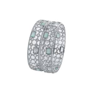 Silver Plated Reverse AD Bangles, <b>Fashion</b> <b>Bracelets</b> Bangles, Brass Reverse AD Luxury Bangles, Everyday Wear Reverse AD Bangles. - Product Image 1