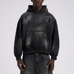 Nueva Sudadera con capucha desgastada Rosa degradado | Jersey de calle vintage de gran tamaño para hombres y mujeres - Product Image 2