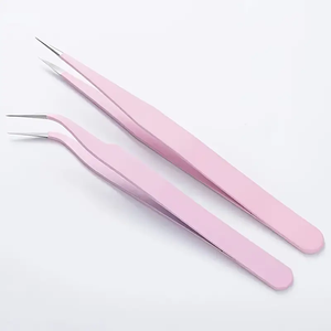 Juego de 2 Pinzas Profesionales para Volumen Ruso, Color Macaron, Diseño Ergonómico, Acero Inoxidable, Puntas Afiladas, Protectoras para Pestañas - Product Image 2