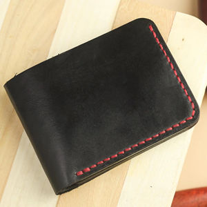 Portefeuille à deux volets en cuir avec logo personnalisé pour hommes Vente en gros Portefeuilles minces en cuir véritable BFW-0007 bloquant la RFID - Product Image 1