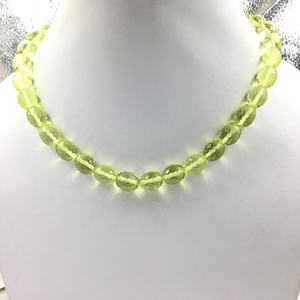 ลูกปัดควอตซ์เลมอนธรรมชาติทรงกลมเจียระไนแบบเช็คเกอร์ สำหรับทำเครื่องประดับอัญมณี สร้อยคอ - Product Image 2