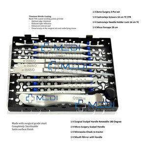 MEDICAB Juego Básico de Instrumentos Dentales de Acero para Microcirugía Oral, Kit para Cirugía Periodontal, Taladro Dental Manual, Certificado CE - Product Image 2