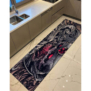 Tapis imprimé satanique : design d'horreur moderne pour la cave de l'homme, la cuisine, l'entrée, avec tapis à poils doux - Product Image 2