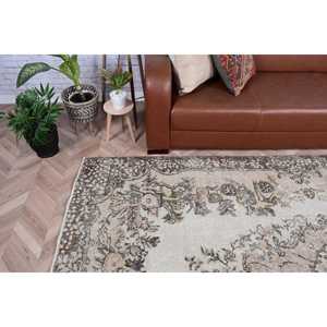 Rug, 5.6x9.4 ft Vintage Rug, <b>Brown</b> Moroccan Rug <b>Wool</b> - Product Image 2