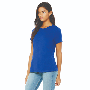 เสื้อยืดผู้หญิงเข้ารูปแบบมีสไตล์เสื้อยืดคอกลมผ้าคอตตอนเสื้อเจอร์ซี่ผ้าถัก - Product Image 2