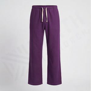 Pantalones de Salón Orgánicos para Hombre, Jersey Natural, Ultra Relajados, Cintura Ajustable con Cordón, Corte Recto, Sostenibles, Personalizados, Nuevos - Product Image 1