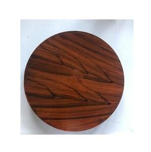 Platos de Servir Redondos de Madera Hechos a Mano de 20 cm de Diámetro, Acabado en Palisandro, Patrón Sólido Decorativo para Uso Doméstico - Product Image 1