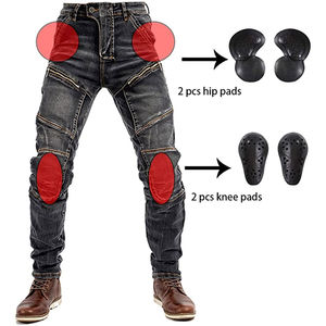 D-Ride Moto Jeans de motocicleta desgastados para hombre, diseño de motorista protector aprobado por CE, almohadillas de rodilla desmontables transpirables de secado rápido - Product Image 4