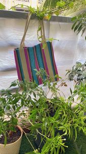 Sac à provisions en nylon à fermeture éclair réutilisable écologique personnalisé sacs de plage en plastique recyclé tissé à la main à rayures fabriqués en Inde - Product Image 4