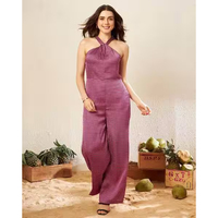 Combinaison décontractée en satin de coton respirant pour femme, idéale pour les fêtes d'été