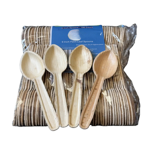 Cuillères jetables en feuilles de palmier - Pack de 100 - Product Image 1