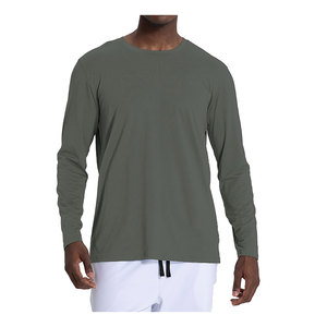 Entrenamiento Fitness Gym Impresión personalizada Muscle Fit Camisetas para hombres Algodón blanco Manga larga Ropa atlética - Product Image 1