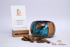 Low-Priced <b>Electric</b> Oud <b>Burner</b> Blue Mubkhar & Ramadan Incense <b>Burner</b> Powder & Charcoal Compatible Round Design by Bela Artisan - Product Image 1