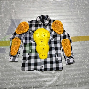 Camisa de Franela para Motocicleta con Protección de Nivel 2, Homologada CE, con Almohadillas Rojas, Camisa Protectora de Franela para Motocicleta, Camisa de Franela de Aramida para Motocicleta - Product Image 6